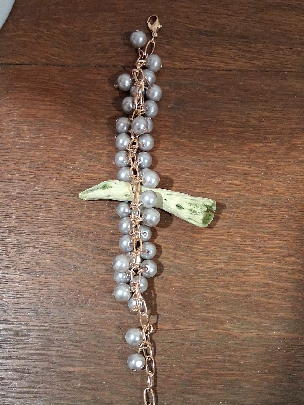 Grey Pearl Cluster Bracelet